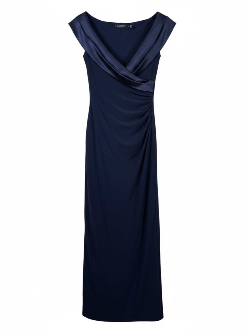Lauren by Ralph Lauren Women Gown Size 2 Satin Portrait-Collar Formal